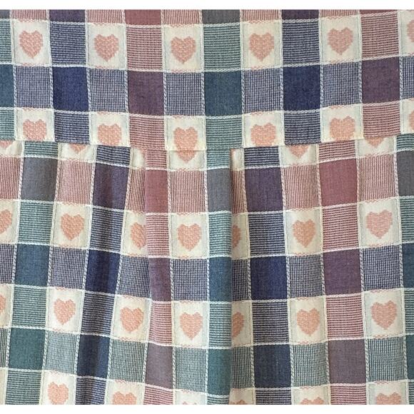 Alfred Dunner Womens 8 Petite Button Shirt Pastel Heart Check Pattern - Picture 4 of 13